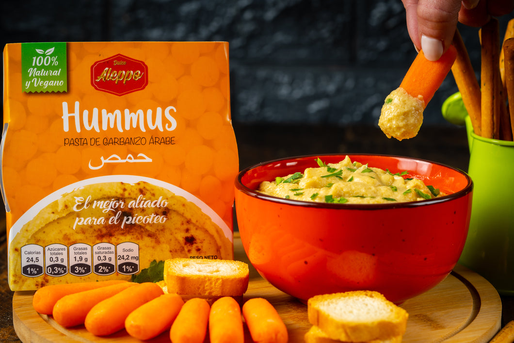 Hummus de Garbanzo Árabe 100% Natural, Vegano, Sin Gluten y Sin Lactosa