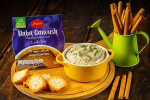 Baba Ganoush Dips de berenjena Ahumada árabe 100% Vegano,Sin Gluten, Sin Lactosa y Natura, Libre de Sellos 320 Gr