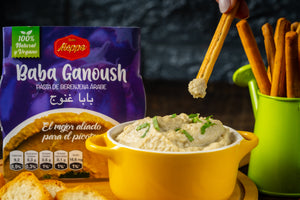 Baba Ganoush Dips de berenjena Ahumada árabe 100% Vegano,Sin Gluten, Sin Lactosa y Natura, Libre de Sellos 320 Gr