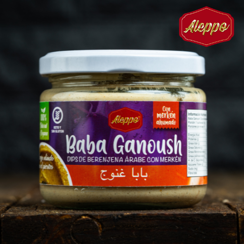 Baba Ganoush Dips de berenjena y Merkén Ahumada, Vegano Sin Gluten,Sin Lactosa